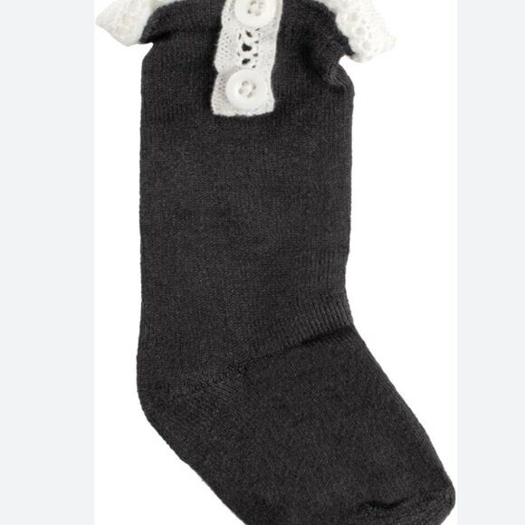 NWT Baby Deer White Black Boot Socks Lace Buttons Bundle of 3 Large - Picture 5 of 5